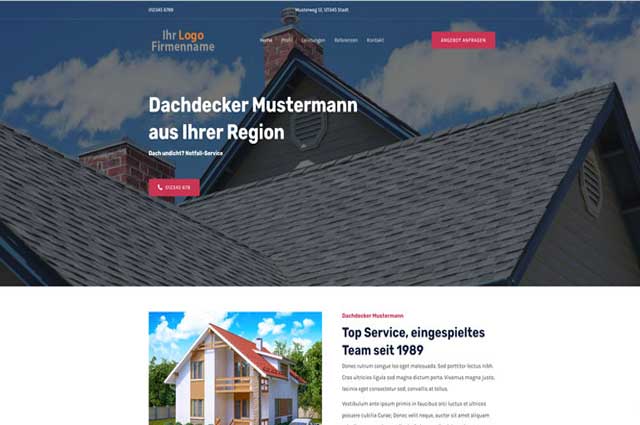 Homepage Vorlage Handwerk